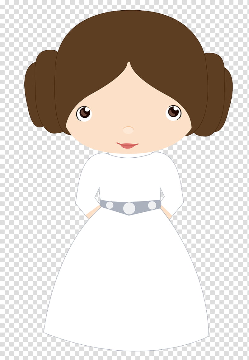 hair cartoon brown hair neck, Animation, Dress, Princess Leia, Black Hair transparent background PNG clipart