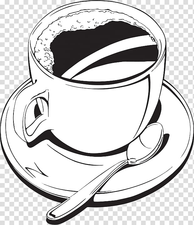 Cafe, Coffee Cup, White Coffee, Drawing, Line Art, Mug, Cartoon, Drawing Free transparent background PNG clipart