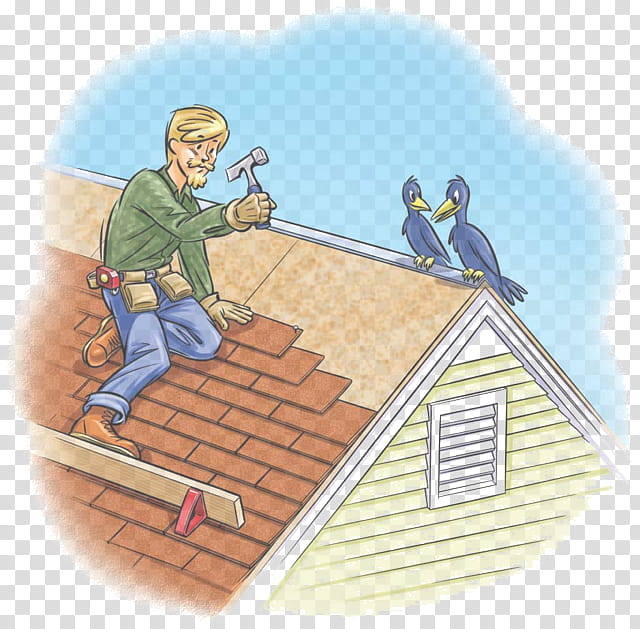roof roofer cartoon construction worker bricklayer, Tradesman, Building Insulation transparent background PNG clipart