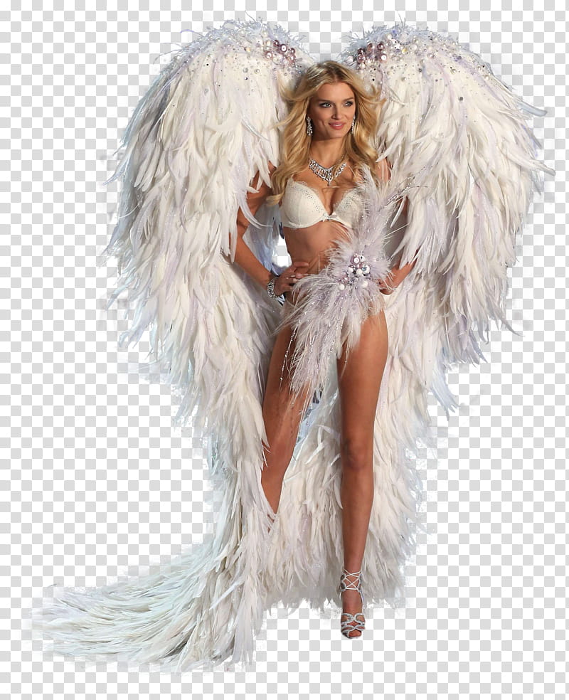 Victoria Secret fashion show, woman wearing angel costume transparent background PNG clipart