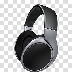 Sound HD, gray and black HD  headphones transparent background PNG clipart