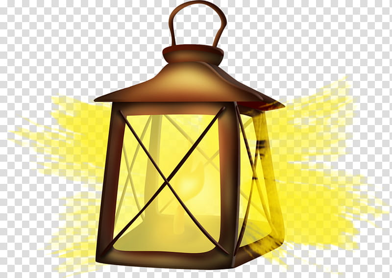 Yellow Light, Lantern, Lamp, Flashlight, Cartoon, Animation, Lighting, Brown transparent background PNG clipart