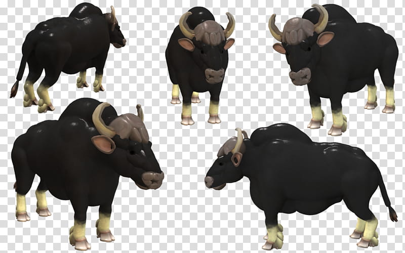 Cow, Gaur, Domestic Yak, Bull, Cattle, Spore, Digital Art, Oxen transparent background PNG clipart