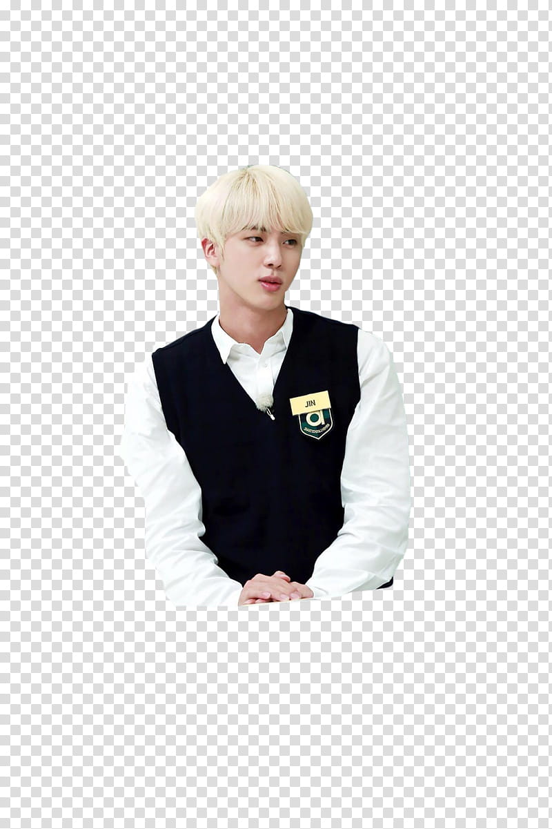 RUN BTS EP , man wearing white collared button-up long-sleeved shirt facing his right side transparent background PNG clipart