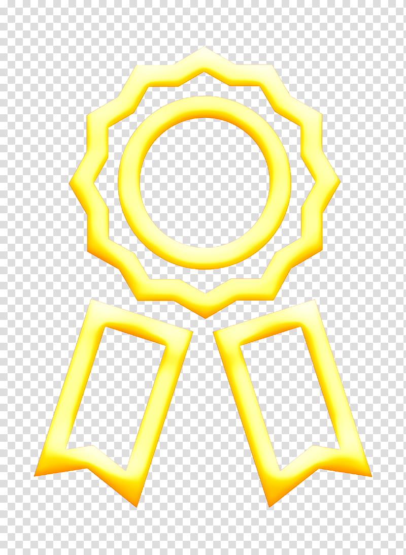 award icon certification icon felicitation icon, Prize Icon, Yellow, Symbol, Emblem, Logo, Neon transparent background PNG clipart