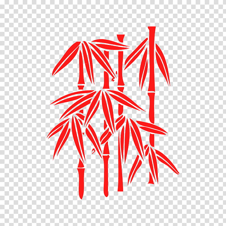 Bamboo Tree, Stencil, Handicraft, Paper Embossing, Trellis, Motif, 2018, Red transparent background PNG clipart
