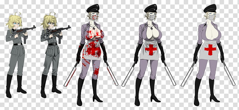 Bathory and Tanya in SS Uniform transparent background PNG clipart