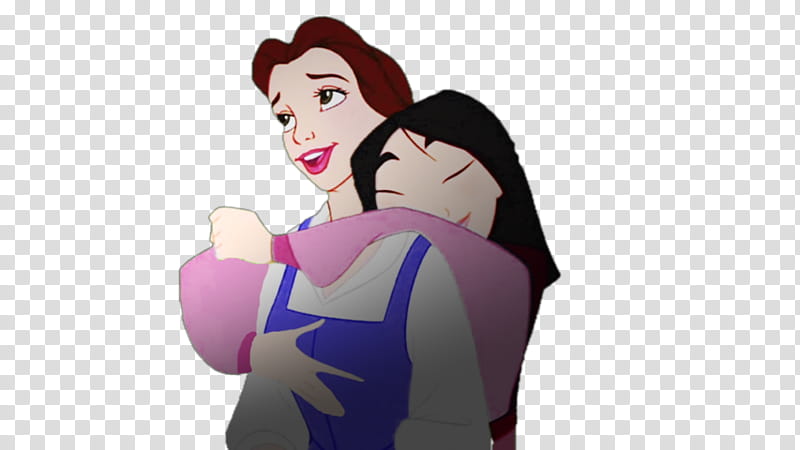 Mulan and Belle Hug transparent background PNG clipart