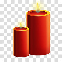 Christmas, lighted red pillar candle transparent background PNG clipart