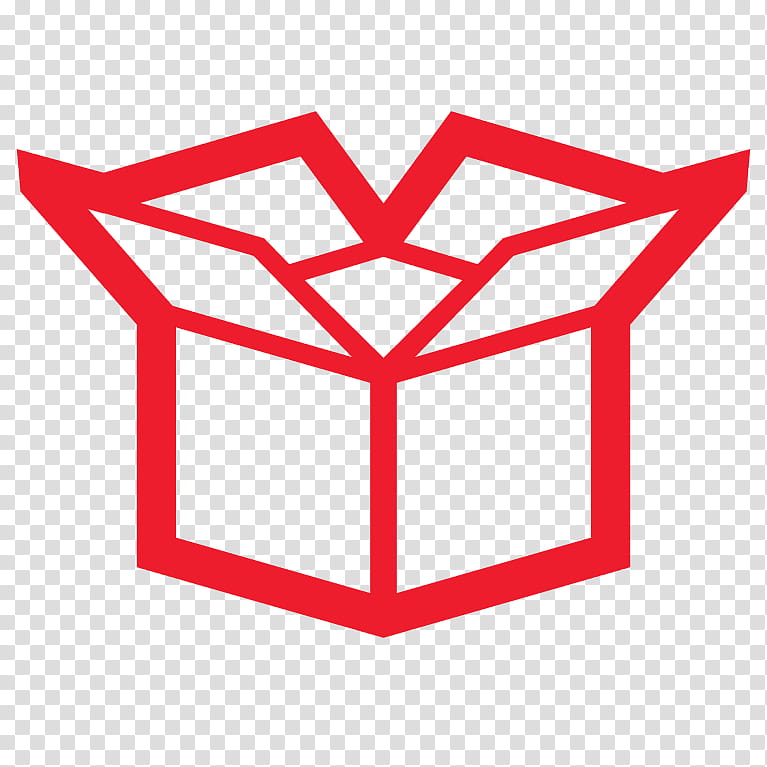 Box Icon, Cardboard Box, Icon Design, Carton, Red, Line, Symbol transparent background PNG clipart