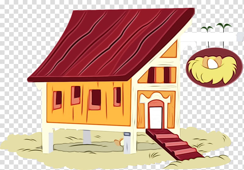 Real Estate, Watercolor, Paint, Wet Ink, Chicken Coop, Cartoon, Silkie, Building transparent background PNG clipart