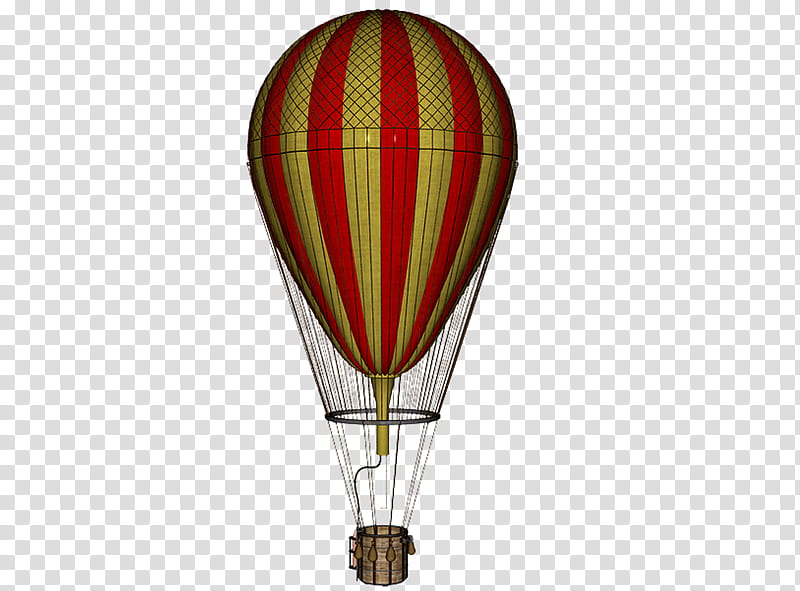 Hot Air Balloon, red and yellow striped hot air balloon transparent background PNG clipart