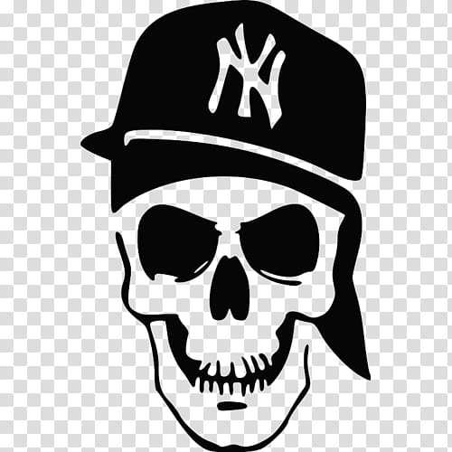 Skull Stencil, New York Yankees, Yankee Stadium, Mlb, Baseball, Logos And Uniforms Of The New York Yankees, Sticker, Decal transparent background PNG clipart