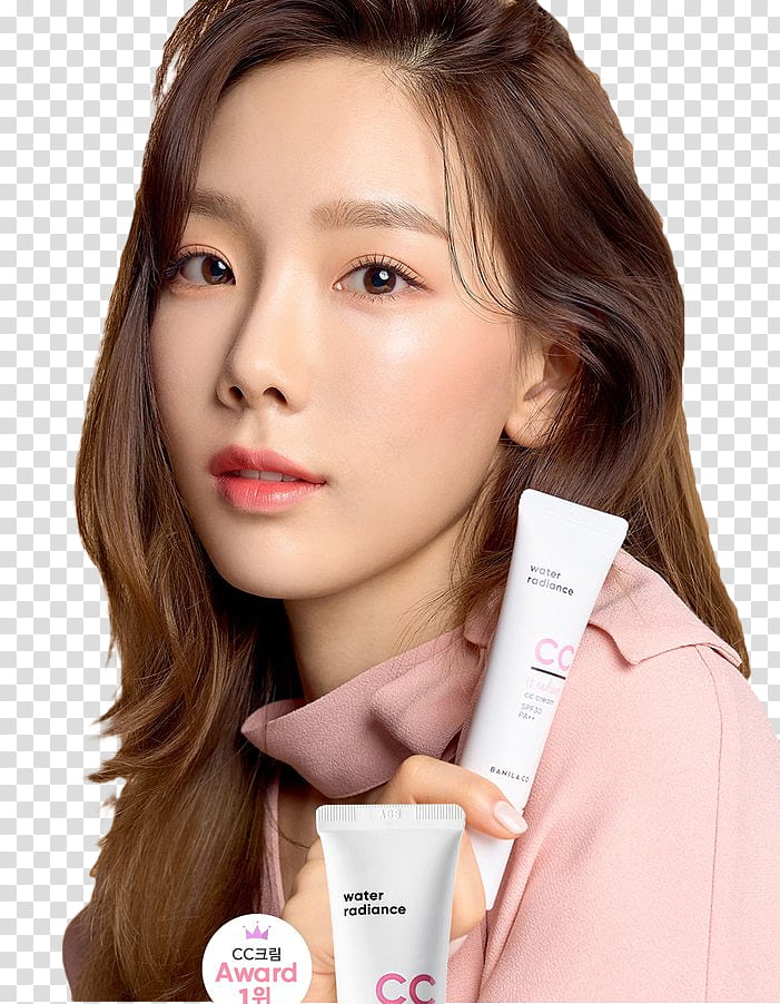 Taeyeon SNSD Banila, woman holding white soft-tube transparent background PNG clipart