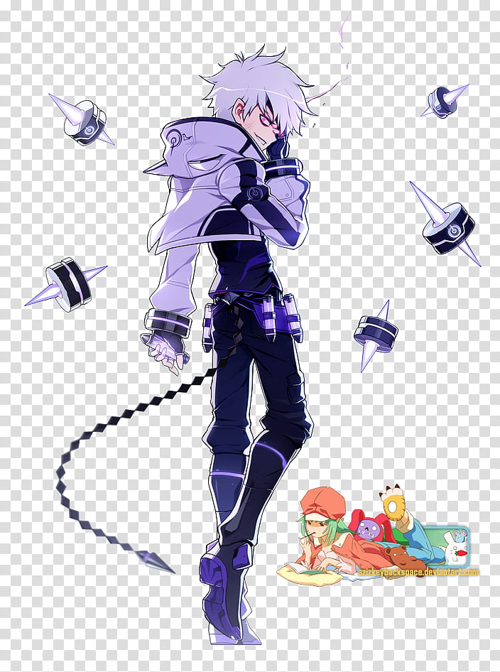Add (Elsword), Render v, purple-haired male anime character transparent background PNG clipart