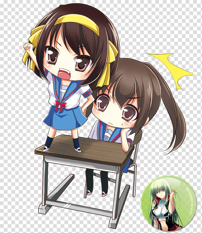 Chibi haruhi transparent background PNG clipart