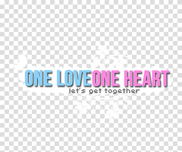 TEXTOS, one love one heart let's get together text art transparent background PNG clipart