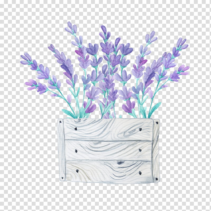 Purple Watercolor Flower, Floral Design, Drawing, Painting, Watercolor Painting, Curtain, Wooden Box, White transparent background PNG clipart