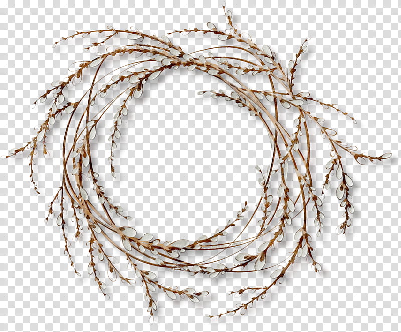 twig necklace jewellery wreath metal, Watercolor, Paint, Wet Ink transparent background PNG clipart