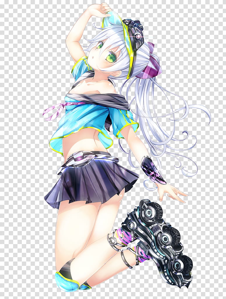 Anime Girl Render , woman in inline skates anime character transparent background PNG clipart