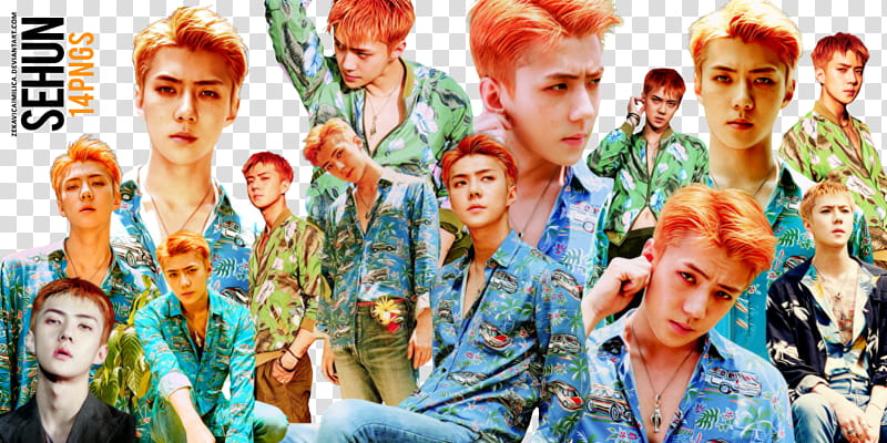 EXO Sehun The War, man in blue dress shirt with text overlay transparent background PNG clipart