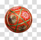 , red and green floral ball decor transparent background PNG clipart