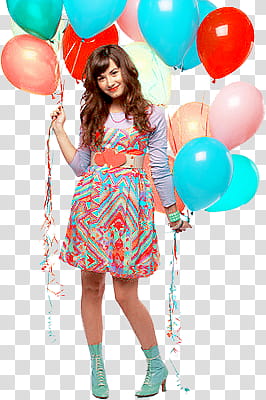 Demi Lovato, Demi Lovato holding balloons transparent background PNG clipart