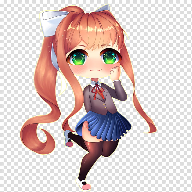 Doki Doki Literature Club! Monika chibi transparent background PNG clipart