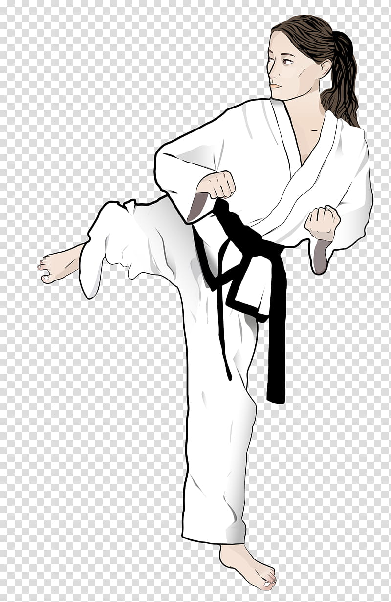 Taekwondo, Martial Arts, Karate, Drawing, Dobok, Kick, Karate Kid, Martial Arts Uniform transparent background PNG clipart