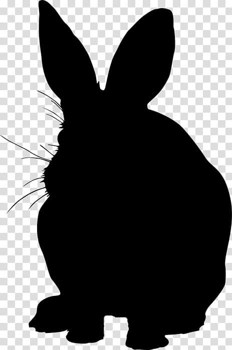 Dog Silhouette, Hare, Whiskers, Snout, Rabbit, Black M, Rabbits And Hares, Blackandwhite transparent background PNG clipart