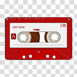 red cassette tape illustration transparent background PNG clipart