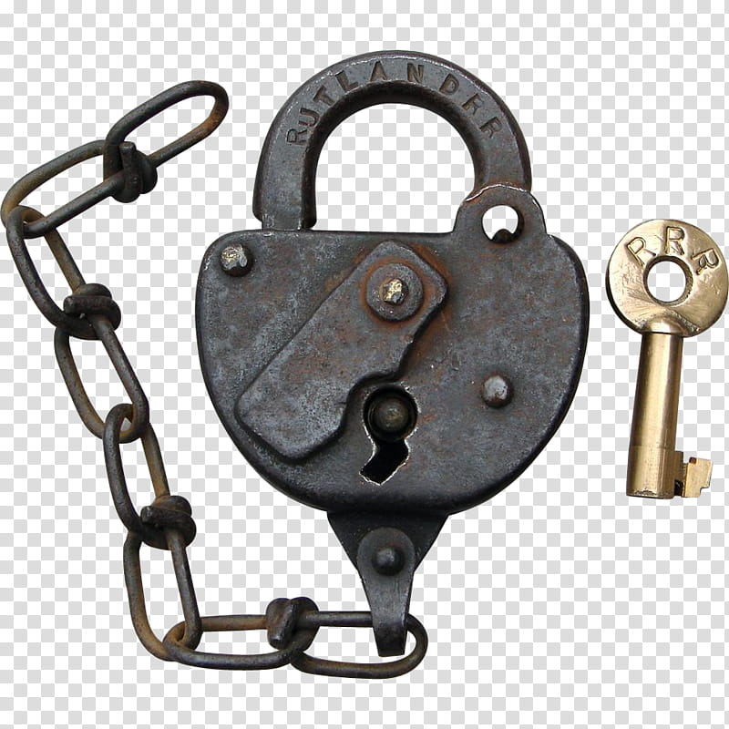 Metal, Padlock, Rail Transport, Key Switch, Chain, Bit, Brass, Railroad Switch transparent background PNG clipart