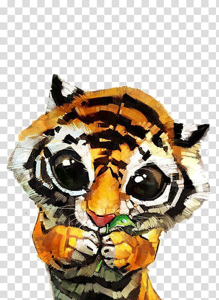 White tiger Drawing Painting Animal Art!, Watercolor Painting, Cuteness, Cartoon, Mixed Media, Bengal Tiger, Face, Head transparent background PNG clipart