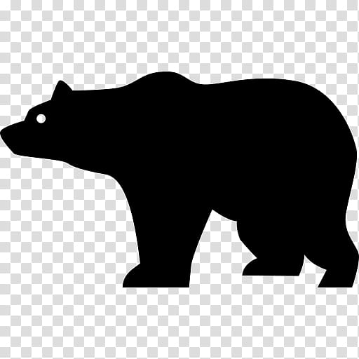 Polar Bear, Silhouette, Grizzly Bear, Drawing, Black, Animal Figure, American Black Bear, Snout transparent background PNG clipart