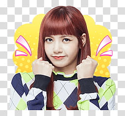 BLACKPINK Line, woman wearing argyle sweatshirt art transparent background PNG clipart