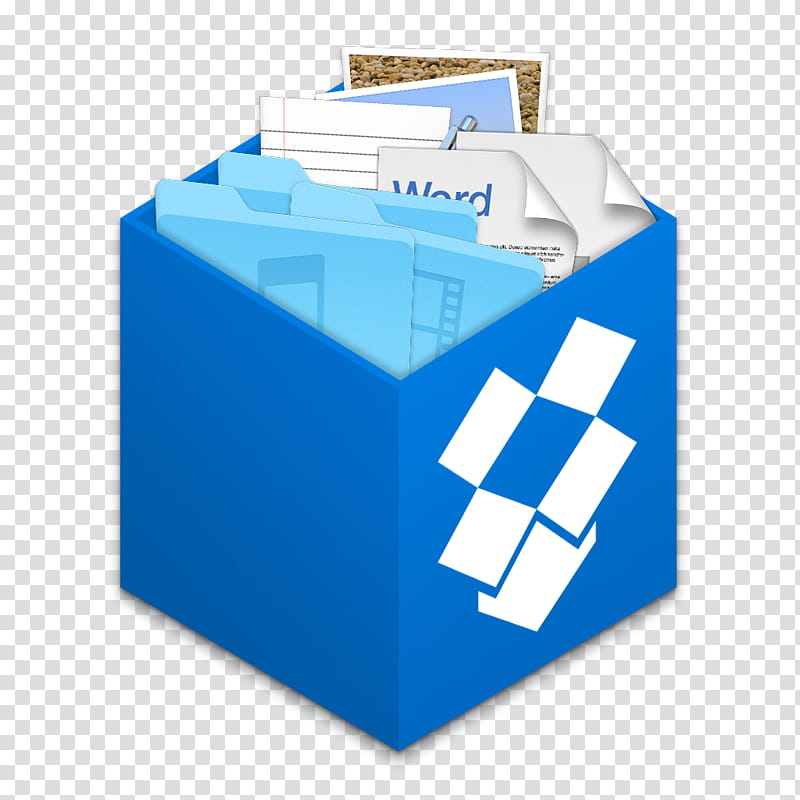 Dropbox Icons for OS X Yosemite, blue and white box illustration transparent background PNG clipart