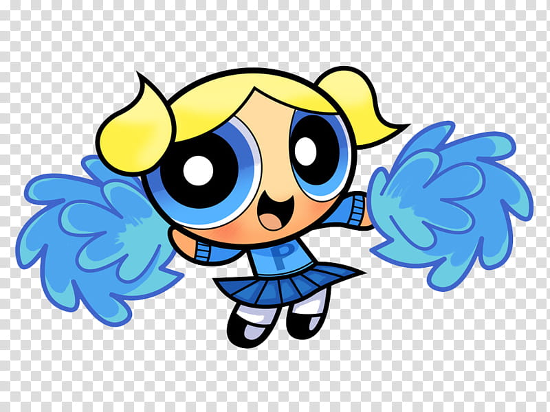 The Powerpuffs Girls, Powerpuff Girls Bubbles holding pompom transparent background PNG clipart