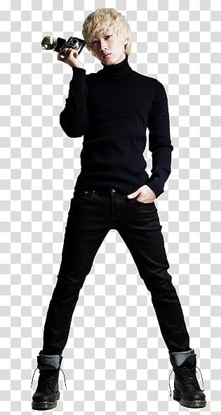Super Junior A CHa , man holding black camera transparent background PNG clipart