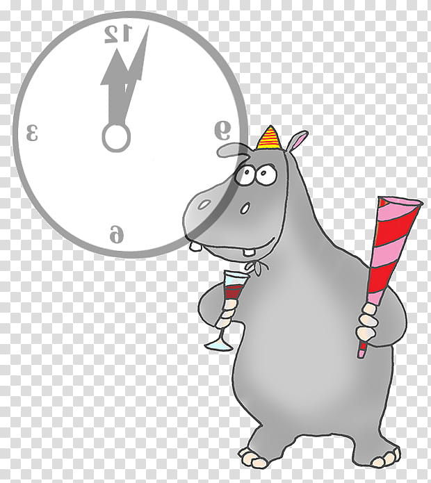 Merry Christmas & Happy New Year, Hippopotamus, Cartoon, Greeting Note Cards, Party, Christmas Day, Rat, Mouse transparent background PNG clipart