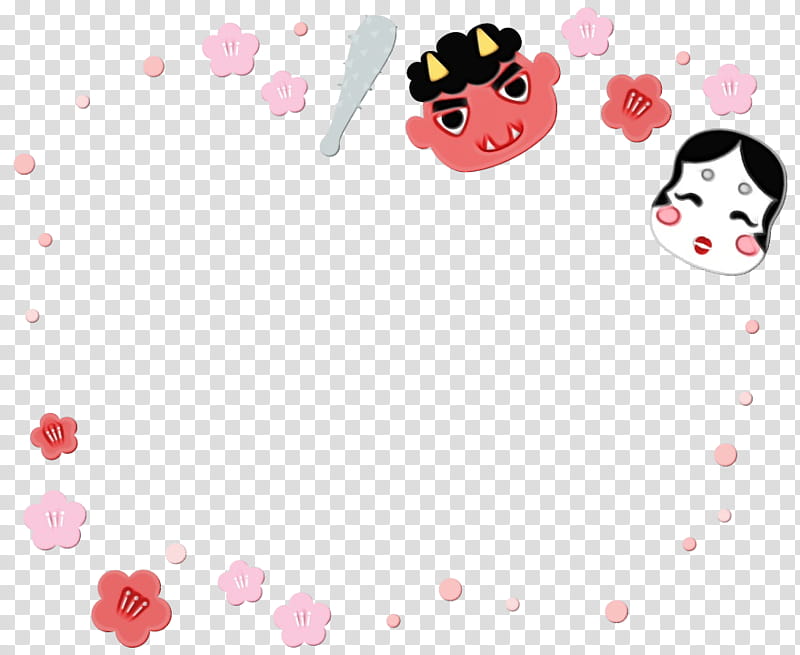 Speech Balloon, Setsubun, Oni, Ao Oni, Bean, Pink, Cartoon, Heart transparent background PNG clipart