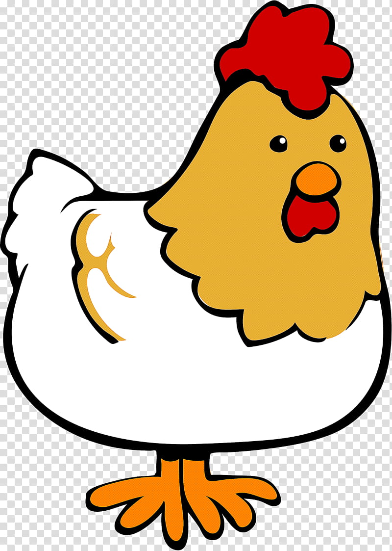 chicken cartoon pleased rooster bird, Happy, Beak, Line Art transparent background PNG clipart