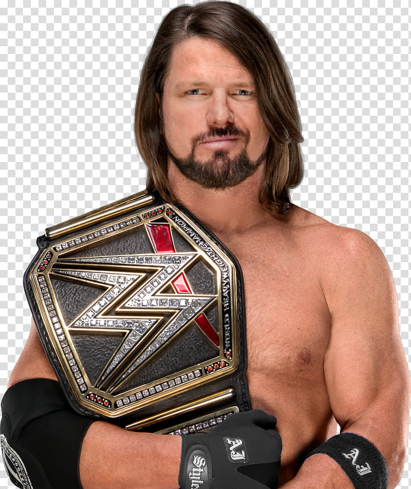 AJ STYLES WWE CHAMPION  transparent background PNG clipart