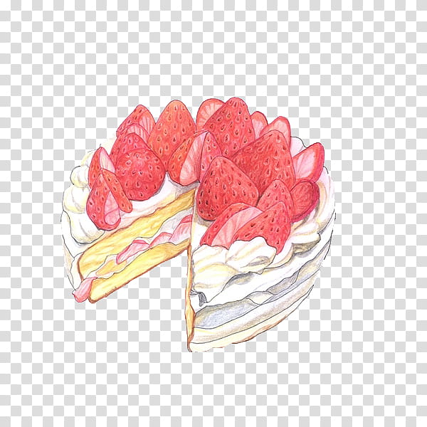 ColorPalace, strawberry cake illustration transparent background PNG clipart