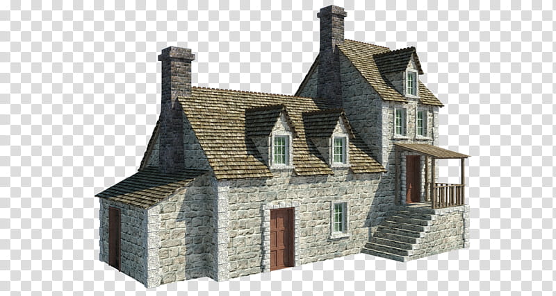 House, gray and brown D brick house digital art transparent background PNG clipart