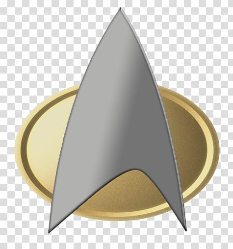 Star Trek Comm Badge (TNG) Logo, grey and brown logo transparent background PNG clipart