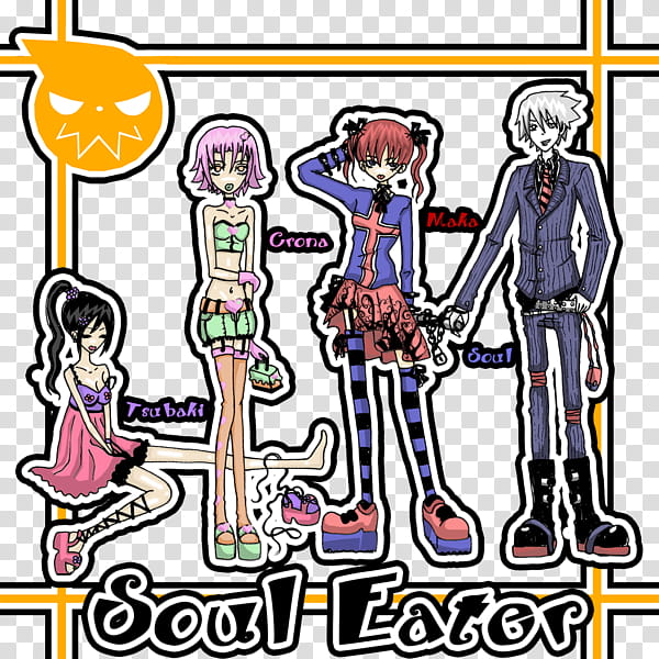 Tsubaki, Crona, Maka e Soul, Soul Eater poster transparent background PNG clipart