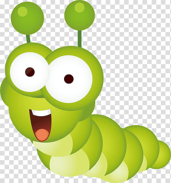 Larva, Drawing, Cartoon, Animation, Green, Caterpillar, Smile, Insect transparent background PNG clipart