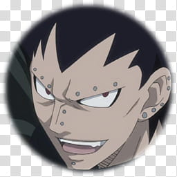 Fairy Tail Icon , Gajeel, black-haired male anime character transparent background PNG clipart
