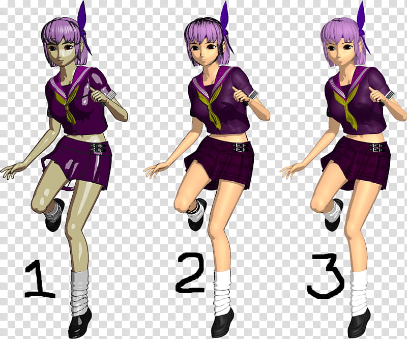 Ayane Rendering Methods, purple-haired female anime character illustration transparent background PNG clipart