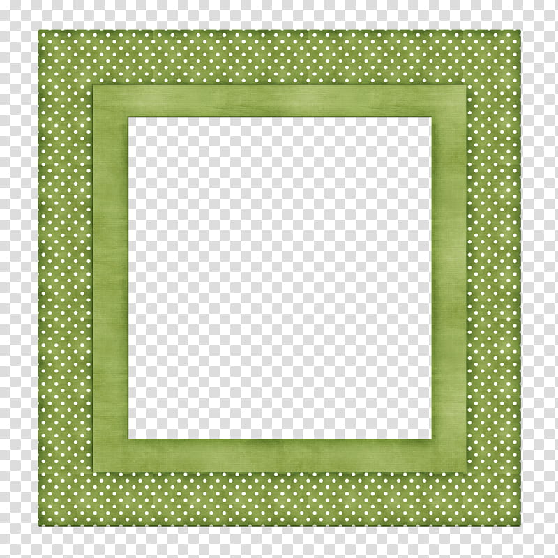 Green Polka Dot Square Frame Free to Use Graphic, square green and white polka-dot frame illustration transparent background PNG clipart